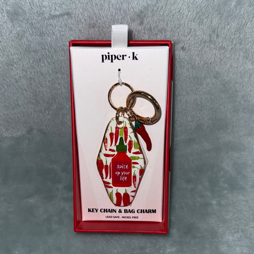 Piper K Red and Green Key Chain & Bag Charm - Picture 1 of 9
